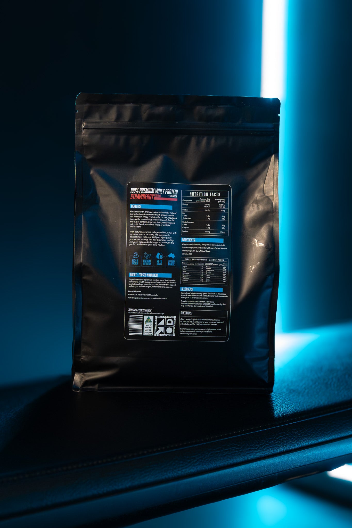 100% Premium Whey Protein + Collagen (Strawberry) 1kg